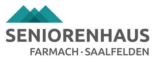 Logo des Seniorenhaus Farmach Saalfelden mit stilisierten Bergen