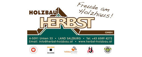 Logo von Holzbau Herbst GmbH mit Slogan „Freude am Holzhaus!“