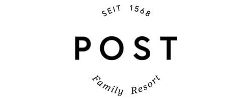 Logo des POST Family Resort mit Schriftzug „Seit 1568“